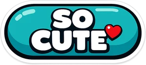 So Cute sticker with a red heart